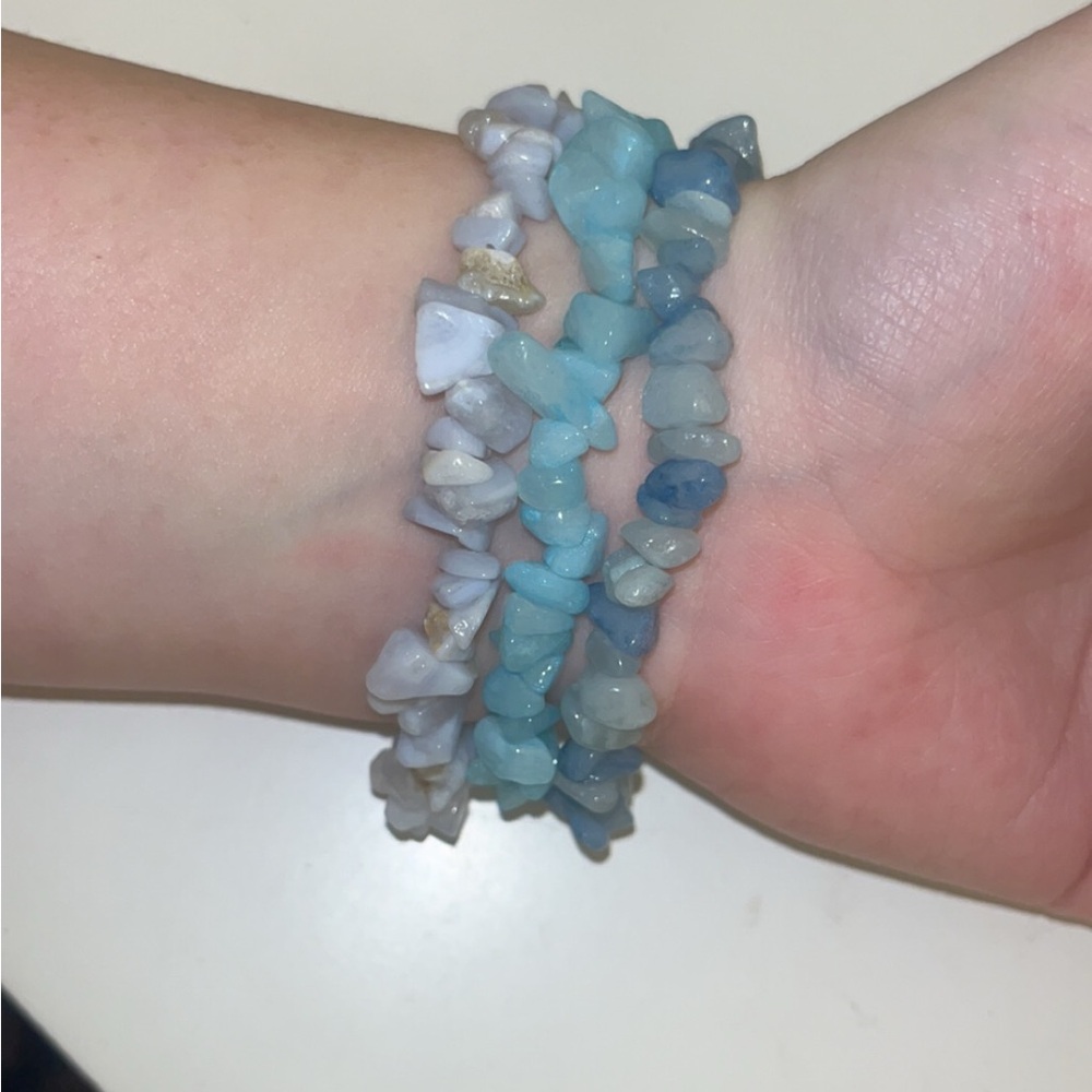 Aquamarine/Kyanite Bracelet Set